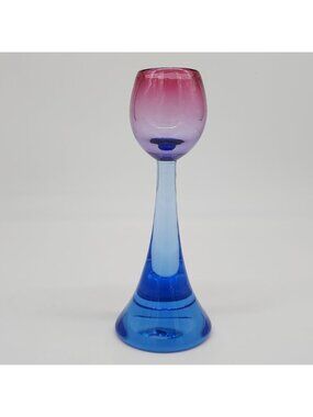 Salviati Murano Sommerso Italian Art Glass Lighter Holder Pink & Blue 10" Tall